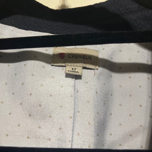 Cremieux Women’s Double Breasted Blazer Navy Textured 12 - Picture 3 of 4